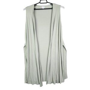 Women's Light Green LuLaRoe Sleeveless Open Front Duster Cardigan Vest Size M
